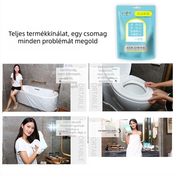 Egyszer használható utazási készlet: egyedi csomagolású törölköző, puha és nedvszívó, nem szőtt anyag, pamut alapanyag, egyszerű szövés, egy alkalomra használható