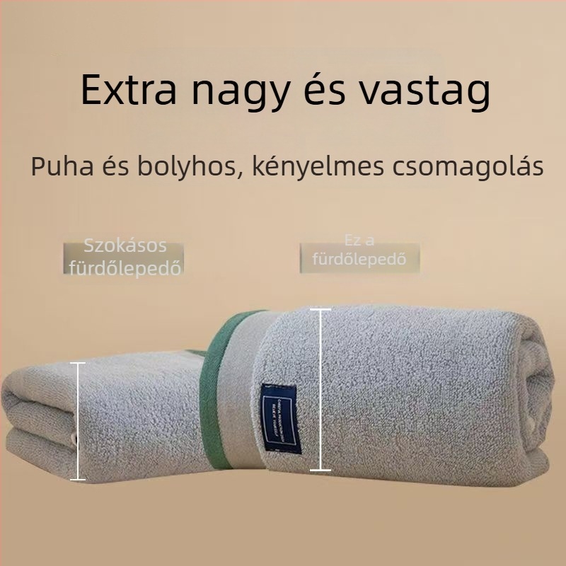 Fürdőlepedő, 100% pamut, 300–400 g, 32 fonal, sima kötés, megnövelt és vastított, egész testet befed