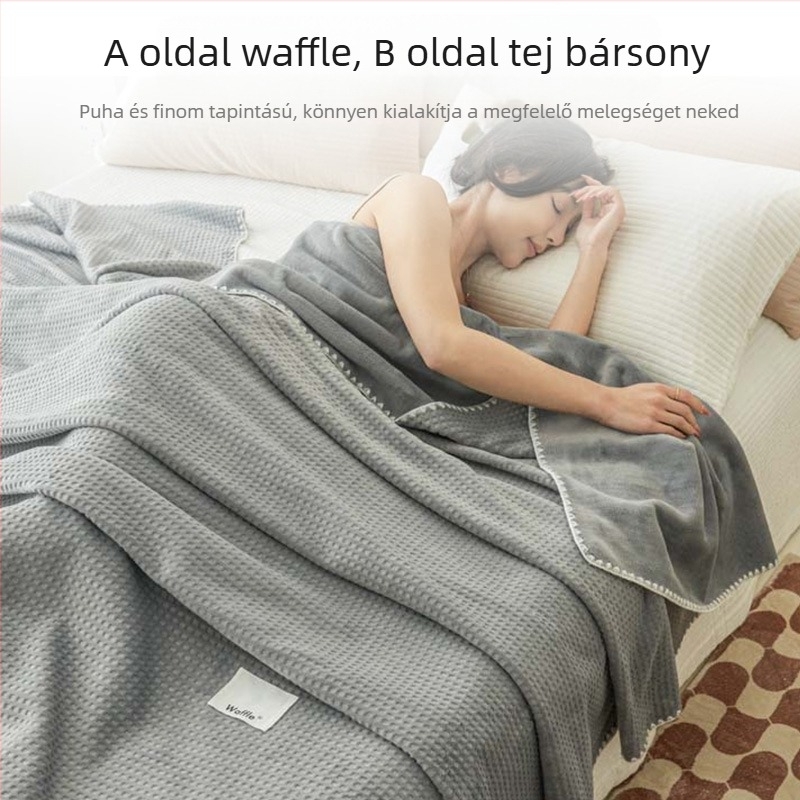 Plüss törölköző pléd kanapéhoz és az irodába — minimalist, egész éves, kevesebb mint 300 g