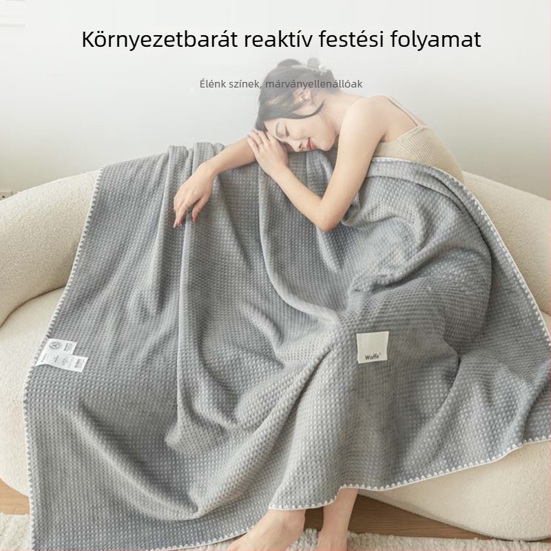 Plüss törölköző pléd kanapéhoz és az irodába — minimalist, egész éves, kevesebb mint 300 g