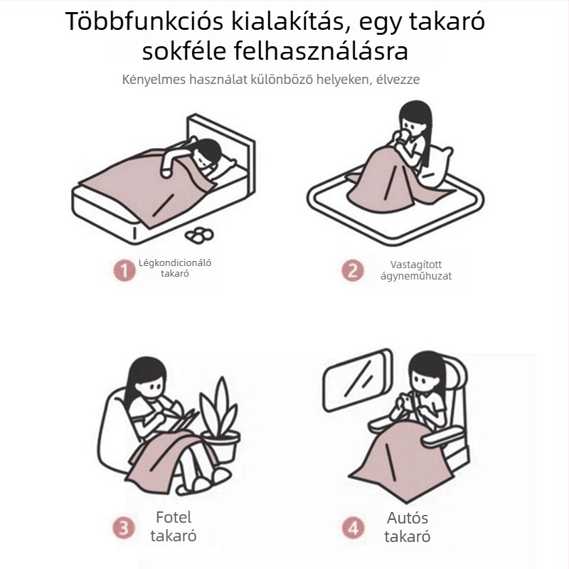 Plüss törölköző pléd kanapéhoz és az irodába — minimalist, egész éves, kevesebb mint 300 g