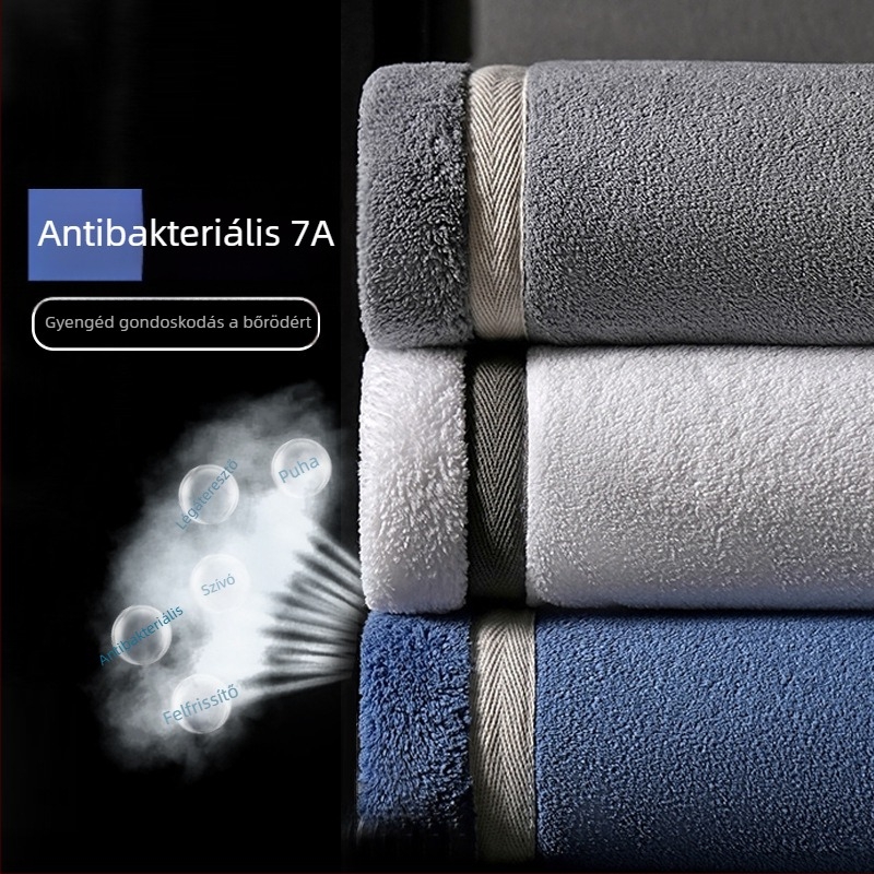 Fürdőlepedő antibakteriális, vastagított korallfleece textúra, gyorsan szárad, szöszmentes, súly 140–170 g