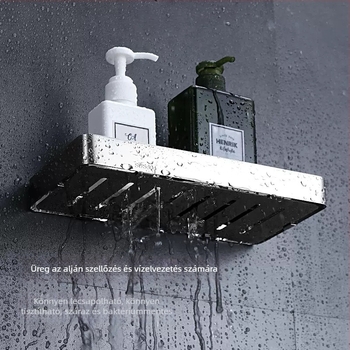 Rozsdamentes acél fürdőszobai sarokpolc, egyetlen réteg, ventilátor alakú kialakítás, teherbírás 20 kg, felületkezelés elektropolírozás/festés