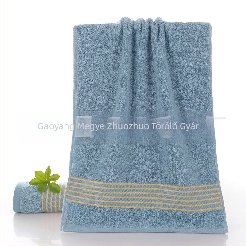 Pamut törölköző, 100 g, egyszálas fonal, jacquard és sima szövés, nedvességfelszívás 11–15 mp