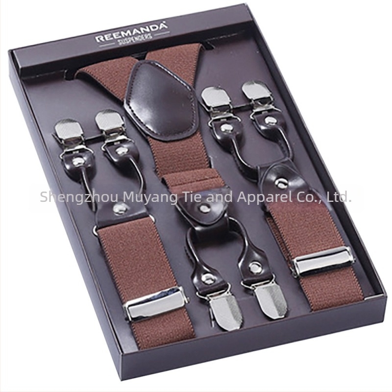 Uniszex hatklipszes vállpántok, állítható, erős elasztikus, kereszt-háti dizájn, poliészter szál gumírozott szalaggal