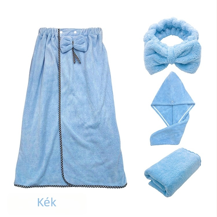 Lonley Coral Fleece fürdőtörölköző készlet fejpánttal és hajszárítós sapkával, 500 g+, 150D, fő anyag tartalom 85%