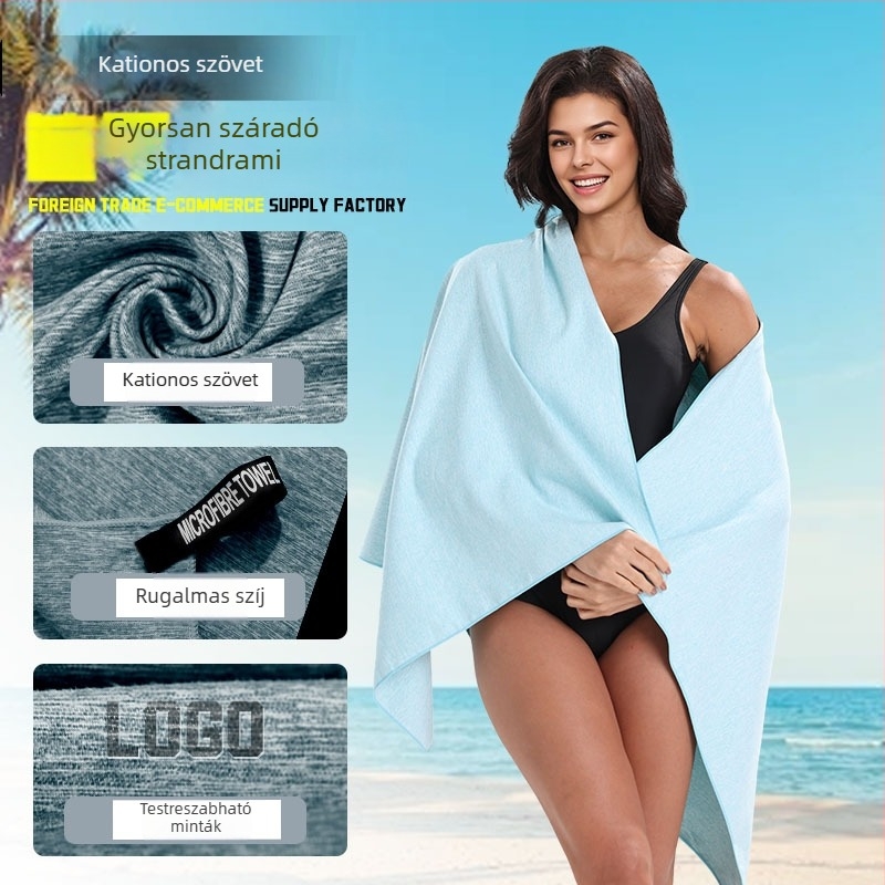 Fürdő- és strandtörölköző ultrafin szálakból, kétoldalas velúr, gyorsan szárad, nedvszívó, UV védelem, 200–300 g