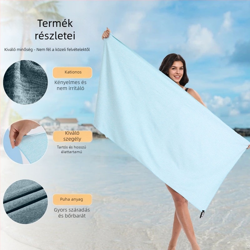 Fürdő- és strandtörölköző ultrafin szálakból, kétoldalas velúr, gyorsan szárad, nedvszívó, UV védelem, 200–300 g