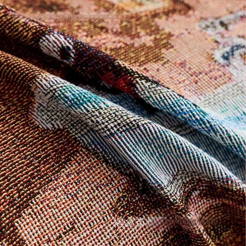 Új gyógyító jellegű szövött jacquard takaró – gobelin, poliészter, 800–999 g, rajzolt minta, minden évszakra, testreszabható