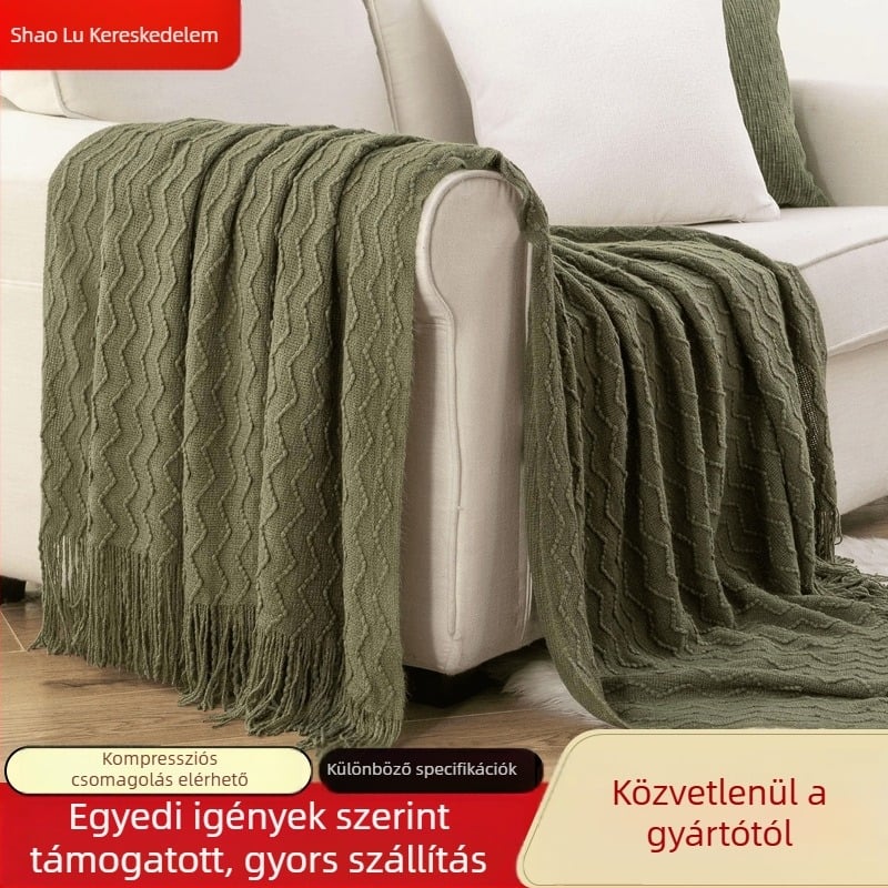 Kanapé takaró, Minimalista modern stílus, Akril szál, 500–799 g, Négy évszak, Mintázat: Egyszínű