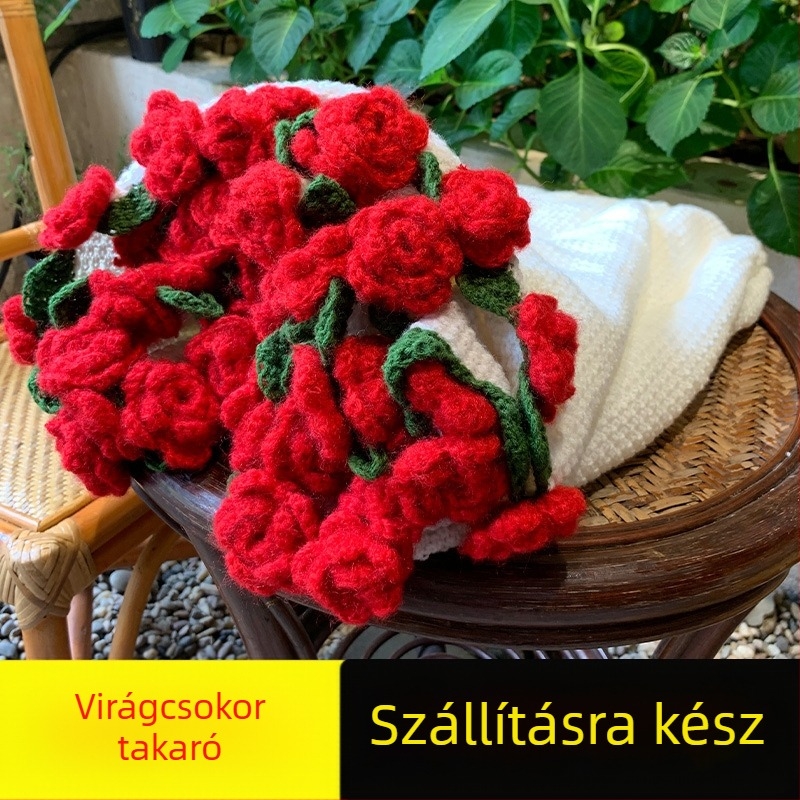 Kézzel horgolt takaró akril szálból • 100 g • Tavasz és ősz • Egyszínű mintázat