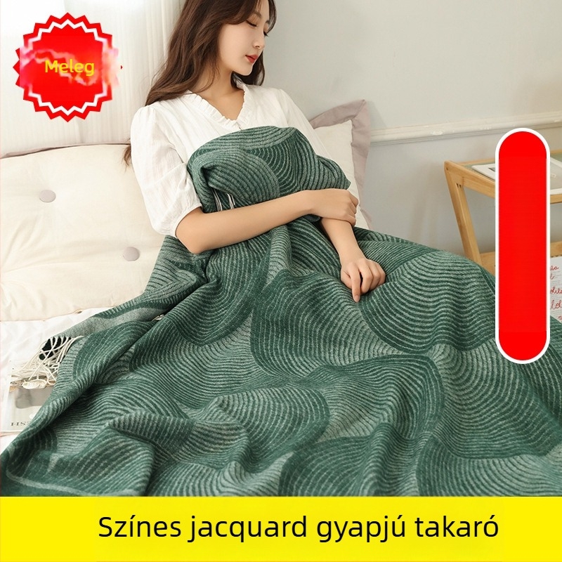 Gyapjú-kasmír jacquard kötött pléd, geometrikus minta, utazó pléd, négy évszakos kényelem
