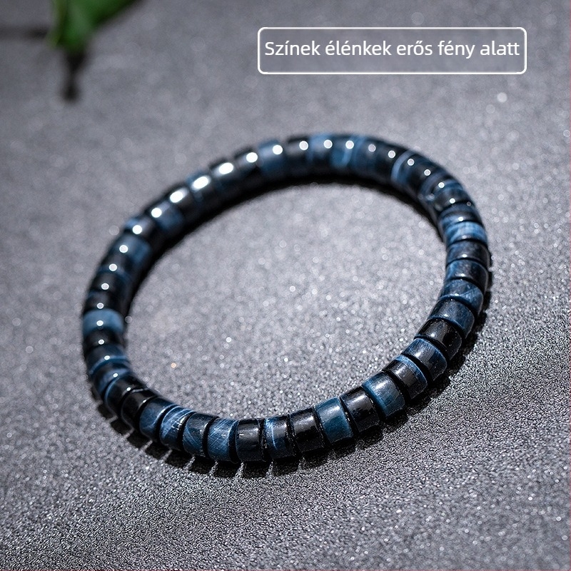Tigrisszem karkötő, geometriális forma, polírozott felület, uniszex, Star Rain Jewelry