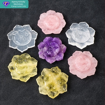 Kristály-lótusz faragvány, márka Appen Crystal Crafts, kristálykő, modern egyszerű stílus, csomagolás PP zacskó