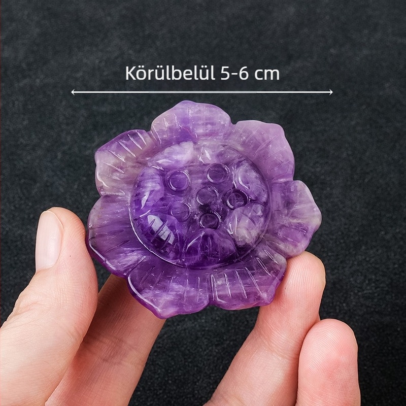 Kristály-lótusz faragvány, márka Appen Crystal Crafts, kristálykő, modern egyszerű stílus, csomagolás PP zacskó