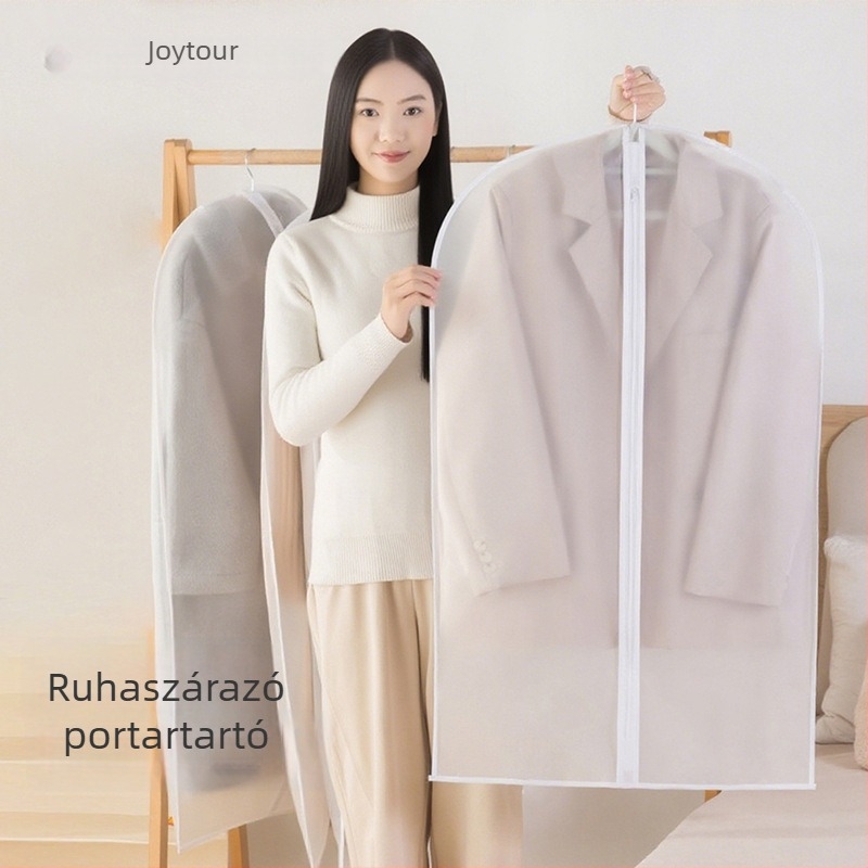 PEVA ruházati porvédő táska, átlátszó, mosható, függő, por- és nedvesség elleni védelem, kabátokra és öltönyökre