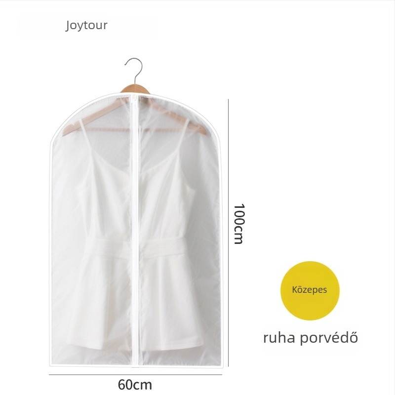 PEVA ruházati porvédő táska, átlátszó, mosható, függő, por- és nedvesség elleni védelem, kabátokra és öltönyökre