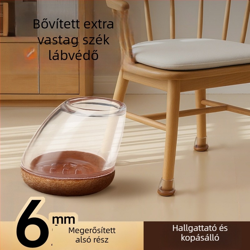 Asztal- és szék lábvédők – kör alakúak, TPE + nem szőtt textil, csendes és kopásálló, modern minimalist stílus, 15–20°-os döntött székekhez.