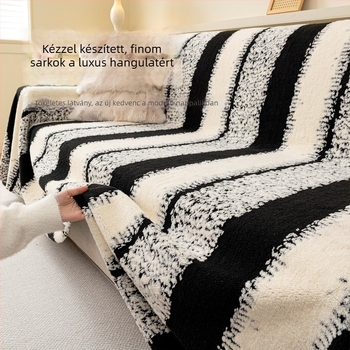 Dongbo Shu pamut-velúr kanapéhuzat, háromüléses kanapéhoz, csíkos, minimalistán modern stílus