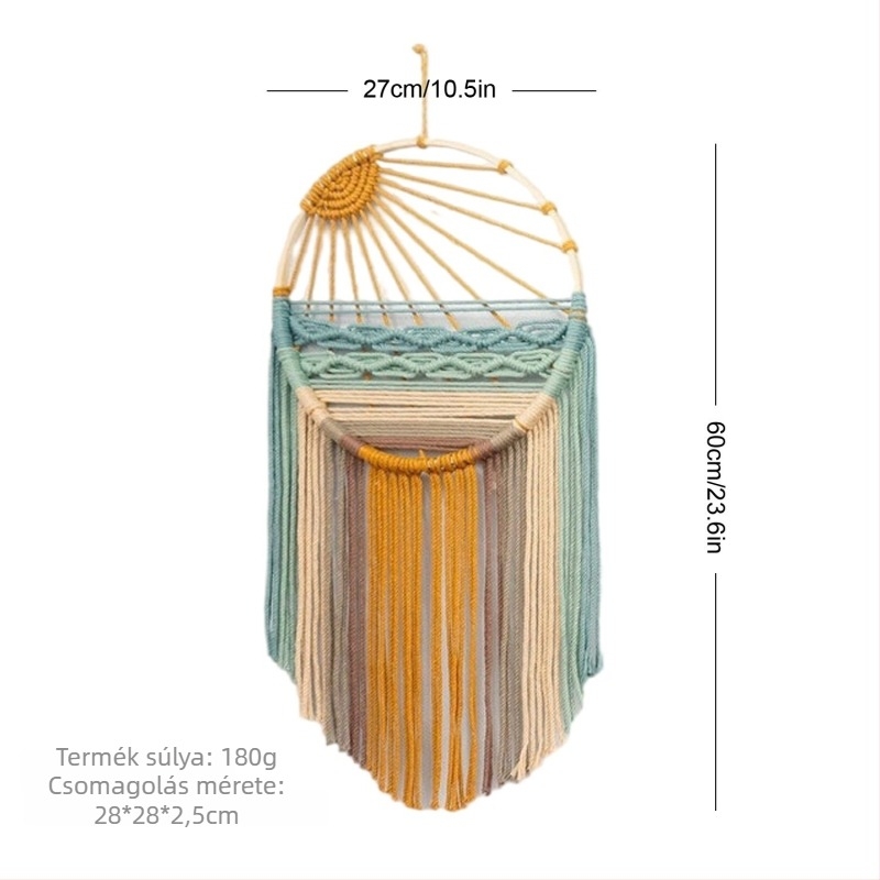 Kézzel szövött pamut faliszőnyeg nordic táj motívummal a nappaliba