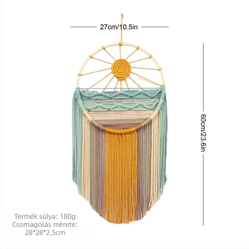Kézzel szövött pamut faliszőnyeg nordic táj motívummal a nappaliba