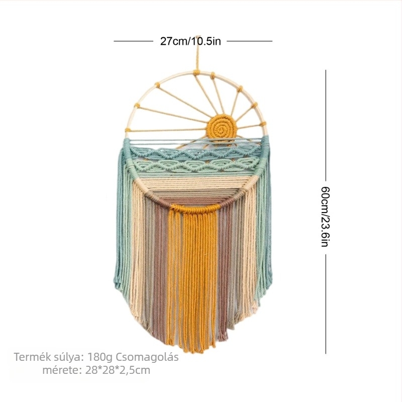 Kézzel szövött pamut faliszőnyeg nordic táj motívummal a nappaliba