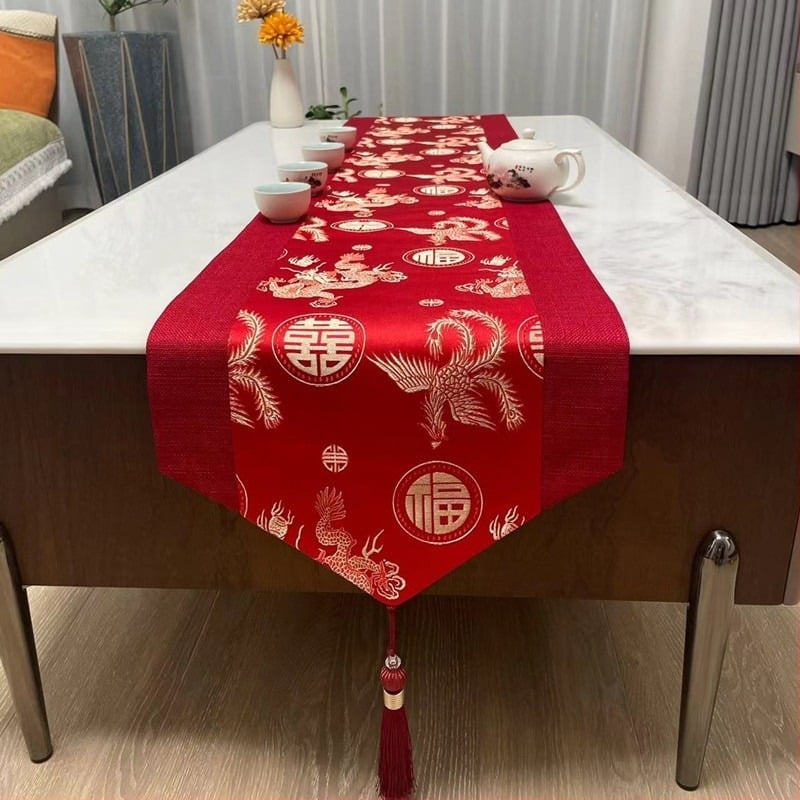 Asztalterítő, kínai stílusú, textile anyag, poliészter rost, nappali használatra