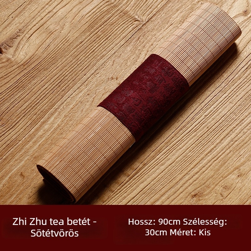Bambusz anyagú teaalátét csíkos mintával, japán zen-stílusú asztalterítő