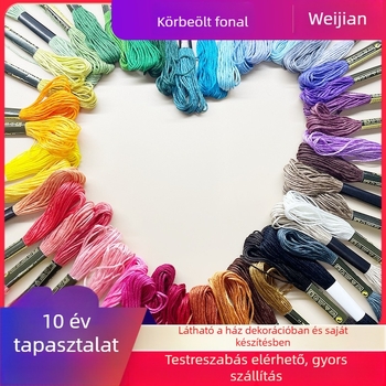 Wei Jian keresztszemes fonal – polieszter-pamut keverék, vászon 11CT, keresztszemes készlet