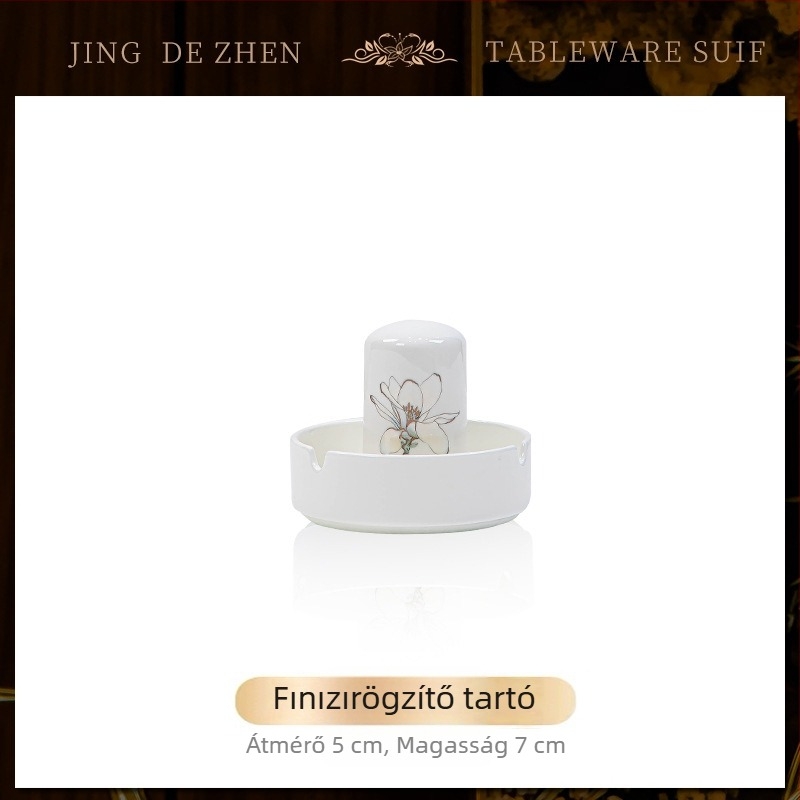 Csontporcelán étkészlet – tálak és tányérok, alá-glazúros virágos mintával, modern, egyszerű stílus, mikró kompatibilis, logóval személyre szabható