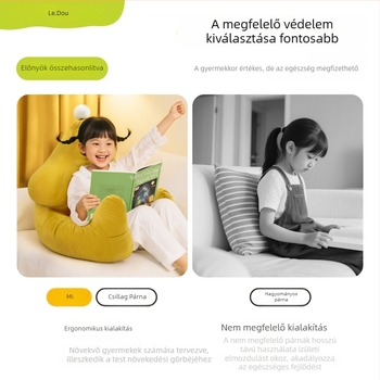 Gyerekeknek olvasó párna háttámasz, nappalira, plüss huzat, levehető és mosógépben mosható huzat, csillag minta