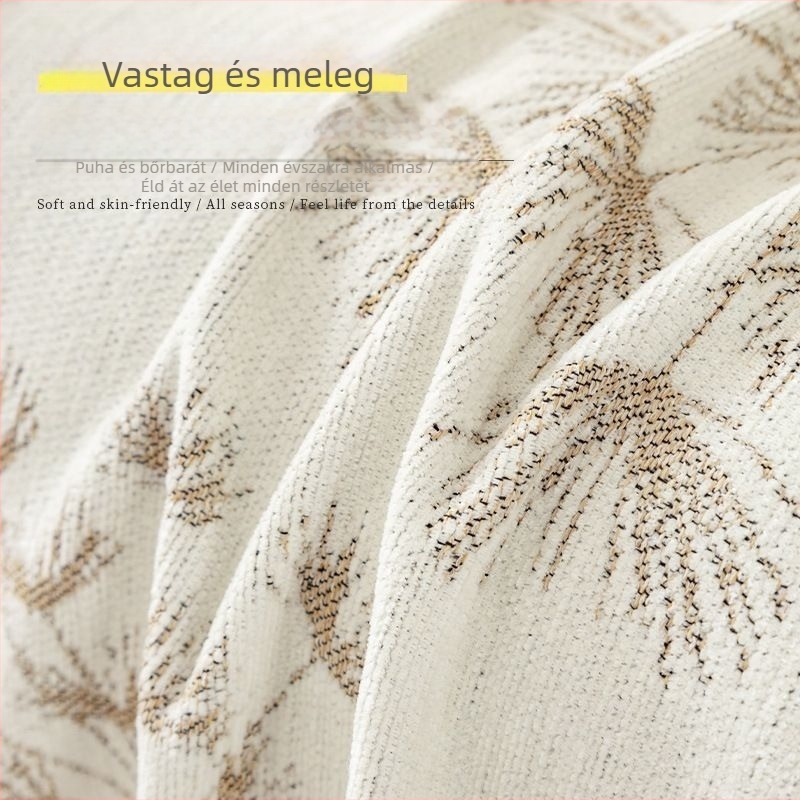 Chenille univerzális kanapéhuzat növényi mintával, minimalista stílus