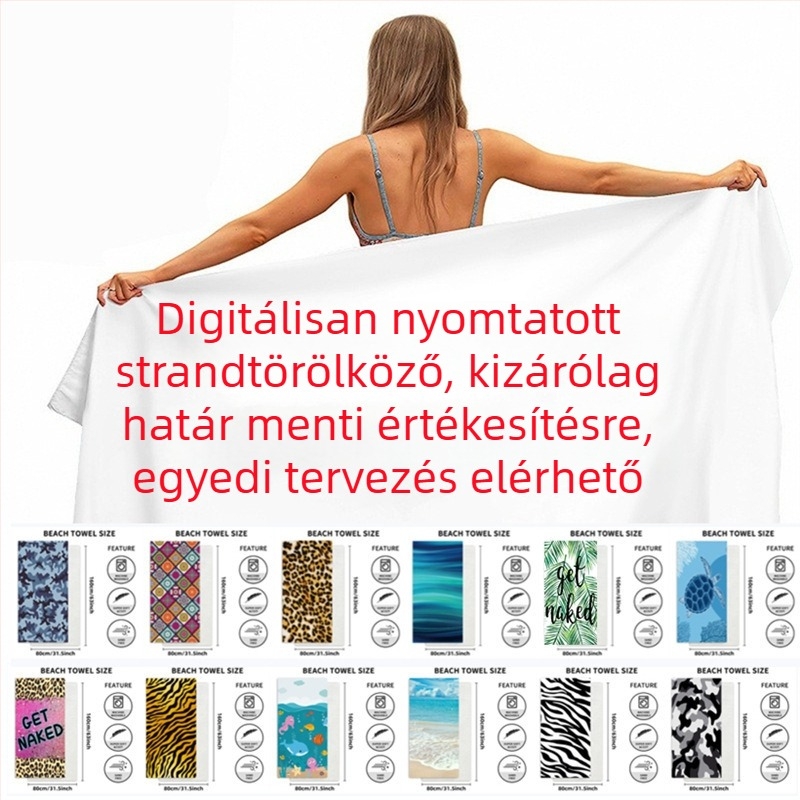 Mikroszálas strandtörölköző, könnyű, puha és kényelmes, strandhoz, fürdőhöz és medencéhez