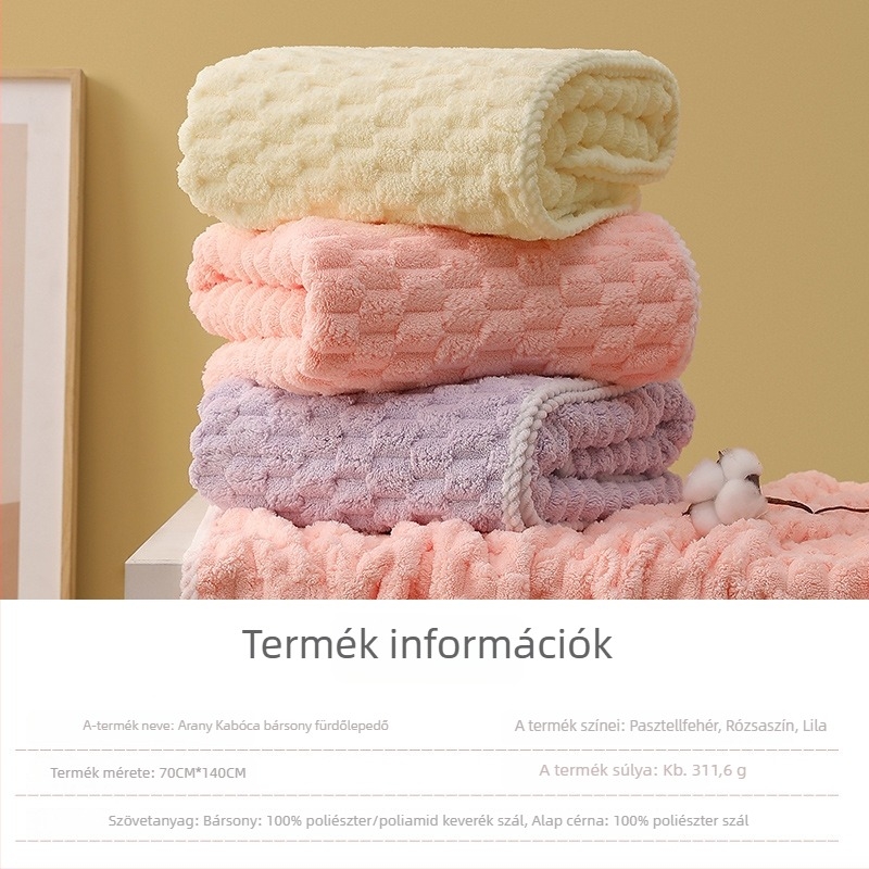 Keli korallfleece fürdő- és strandtörölköző, vastag, nedvszívó, szövés Cut-pile, 150D, tömeg 300–400 g