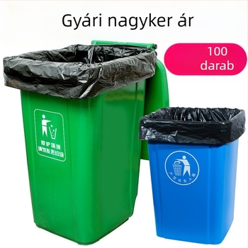 Polietilén szemeteszsákok, vastagítottak, kereskedelmi használatra konyhák és szállodák számára, biológiailag nem lebomló