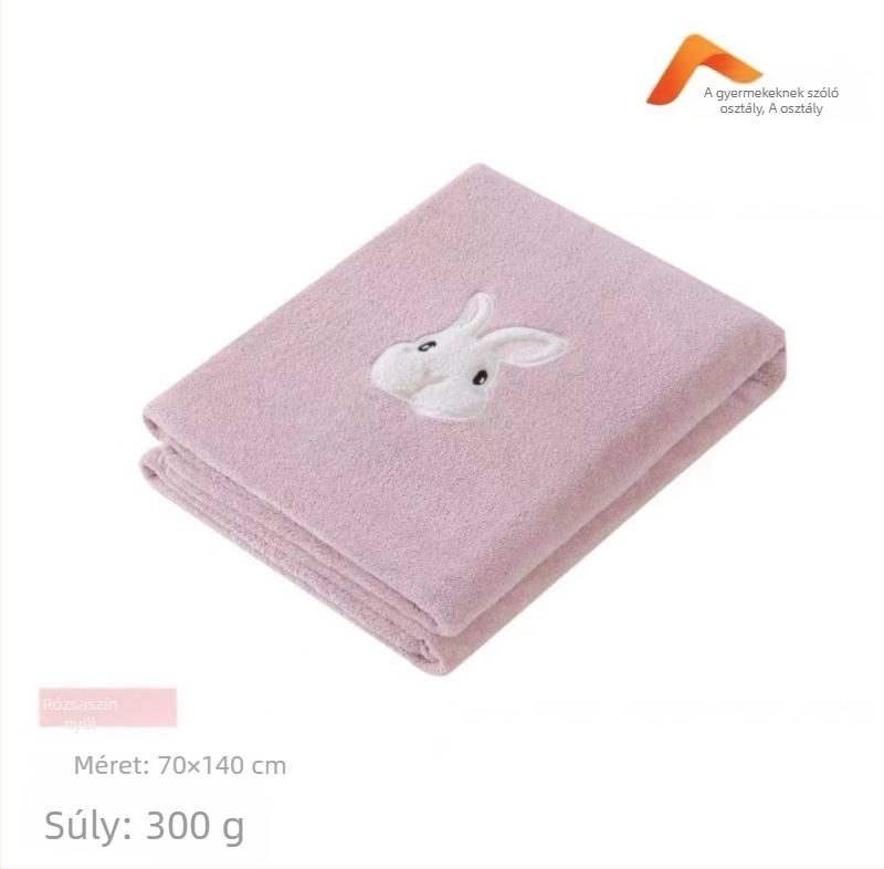 You Jia ya Gyerekeknek szóló korall plüss fürdőtörölköző, 300–400 g, 120D szál, hímzés és sima szövés