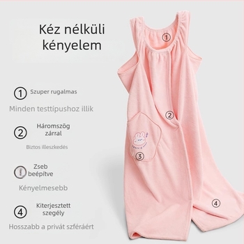 Családi fürdőköpeny – viselhető köntös, gyorsan száradó, 100% poliészter, családi használat, 270g/480g