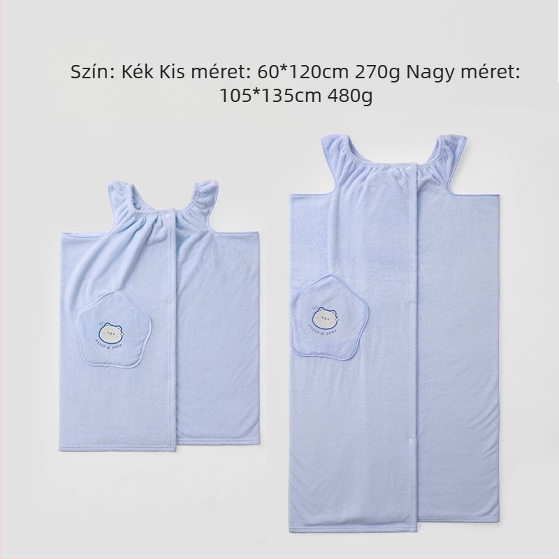 Családi fürdőköpeny – viselhető köntös, gyorsan száradó, 100% poliészter, családi használat, 270g/480g