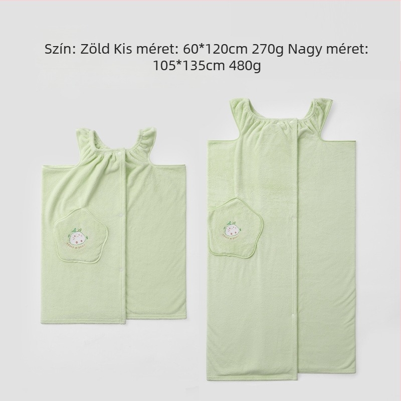 Családi fürdőköpeny – viselhető köntös, gyorsan száradó, 100% poliészter, családi használat, 270g/480g