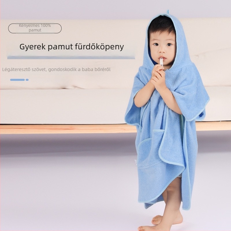 Gyermekek kapucnis fürdőlepedője, 100% pamutból, 300-400 g, sima szövés, 32 fonal, testreszabás elérhető