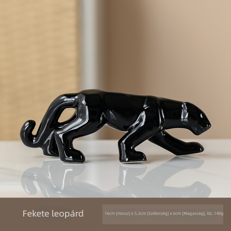 Leopárd kerámia dekoráció a nappaliba, északi fehér porcelán, Jintong Ceramics