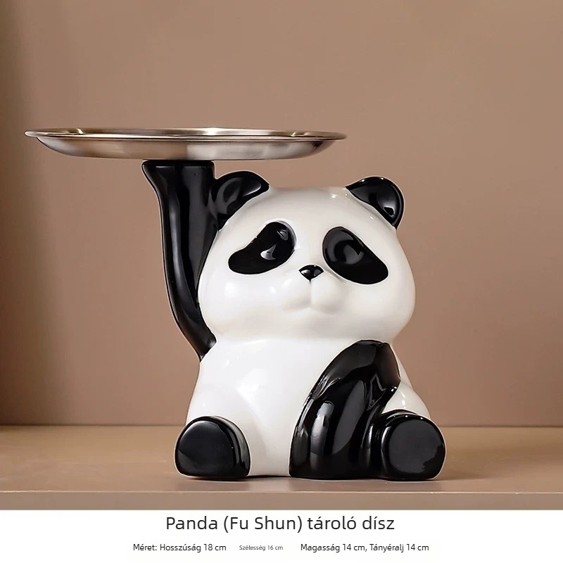 Panda kerámia könyvtámasz — modern minimalista stílus, festett kivitel