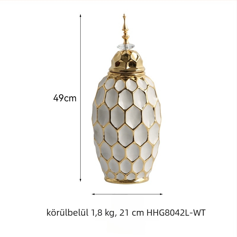 Porcelán váz, modern kínai stílusú dekoráció a nappaliba és az étkezőbe, ajándékba kész; ideális esküvőkre, diplomaosztókra és költözésekre