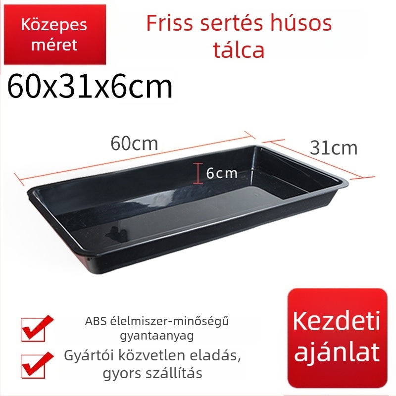 Hús-display tálca – ABS műanyag, Yamajia márka, egyszerű stílus, Supermarket fresh food tray sorozat