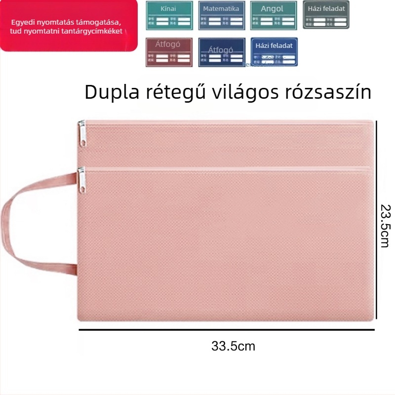 Jinna Oxford vízálló dokumentumtáska cipzárral – Nyomtatott logó, várandóság ellenőrzéséhez, rajzolt stílus