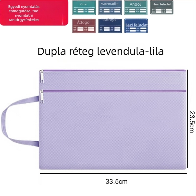 Jinna Oxford vízálló dokumentumtáska cipzárral – Nyomtatott logó, várandóság ellenőrzéséhez, rajzolt stílus