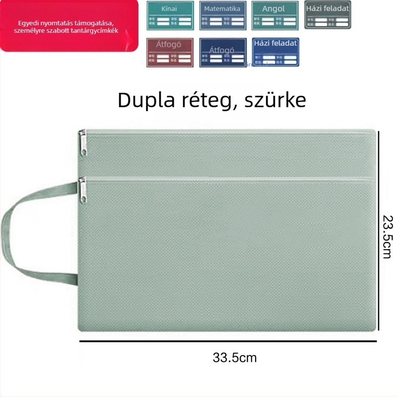 Jinna Oxford vízálló dokumentumtáska cipzárral – Nyomtatott logó, várandóság ellenőrzéséhez, rajzolt stílus