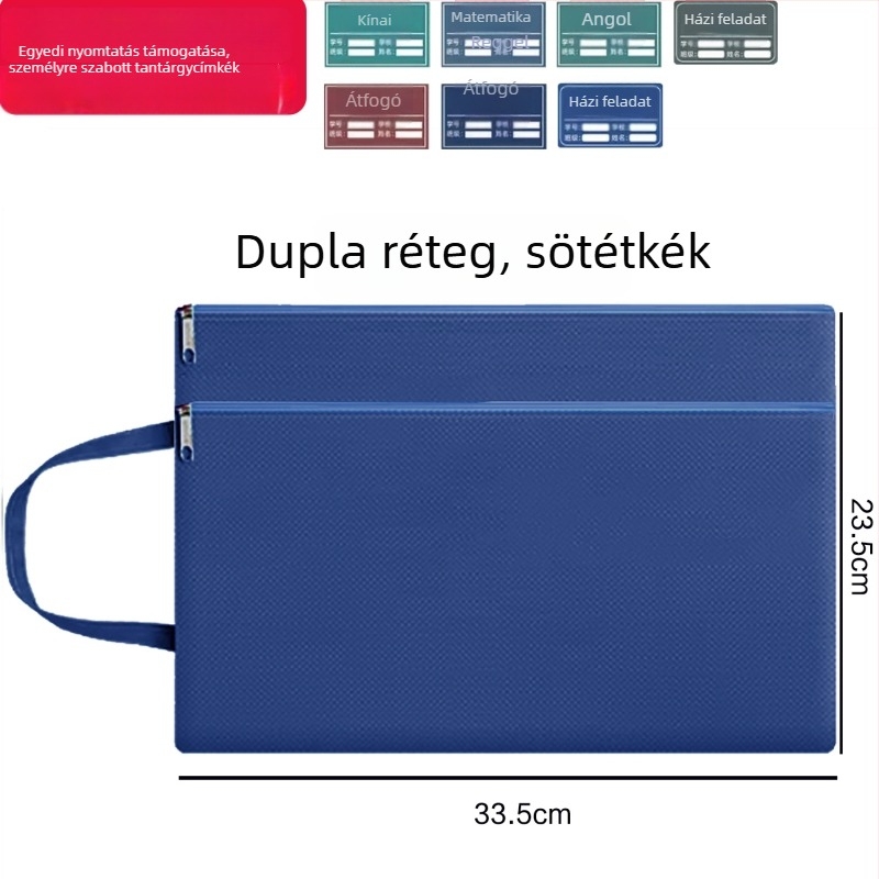 Jinna Oxford vízálló dokumentumtáska cipzárral – Nyomtatott logó, várandóság ellenőrzéséhez, rajzolt stílus