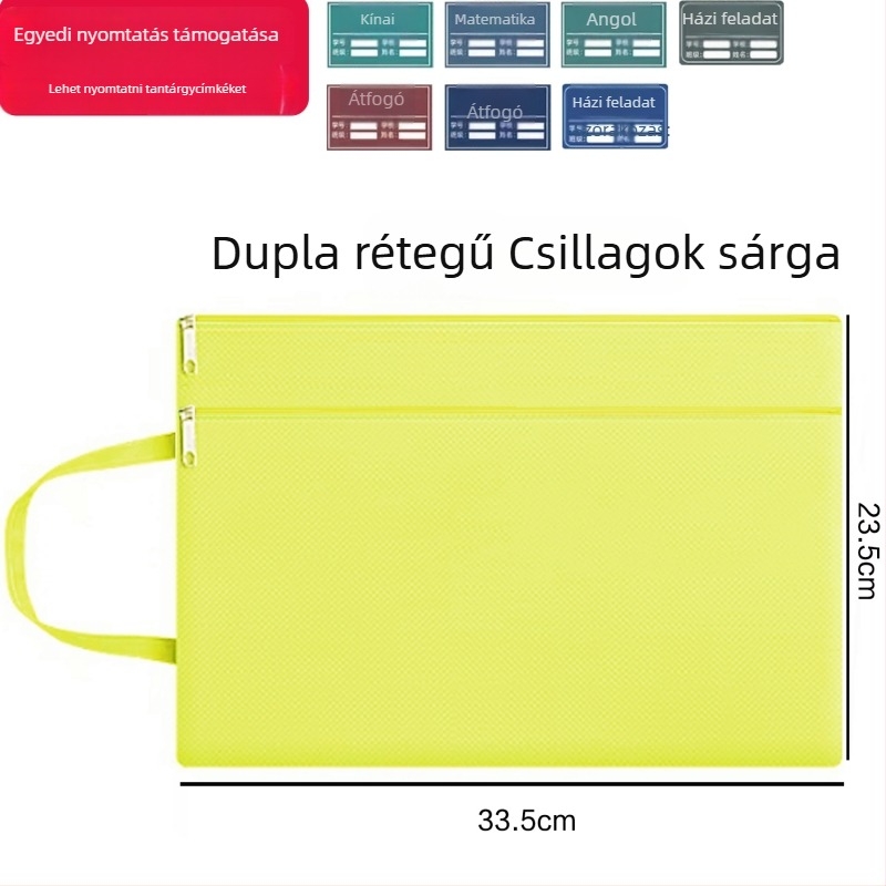 Jinna Oxford vízálló dokumentumtáska cipzárral – Nyomtatott logó, várandóság ellenőrzéséhez, rajzolt stílus