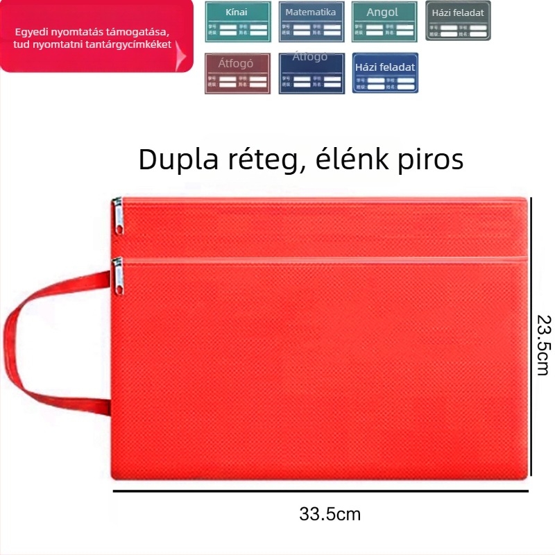 Jinna Oxford vízálló dokumentumtáska cipzárral – Nyomtatott logó, várandóság ellenőrzéséhez, rajzolt stílus